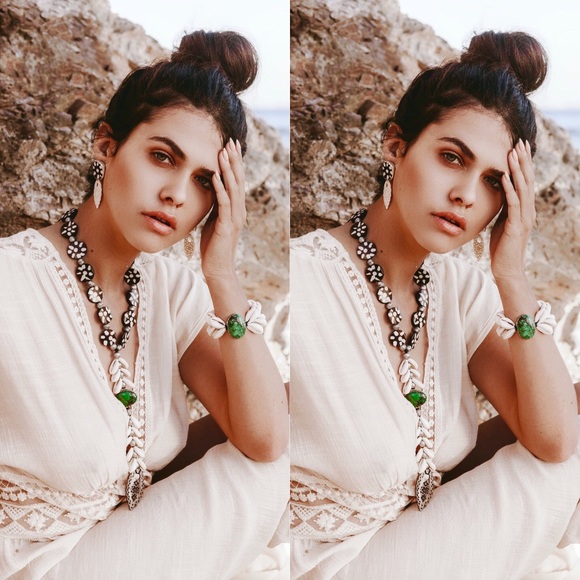 Free People By The Sea Shell Turquoise Bracelet - Picture 2 of 5